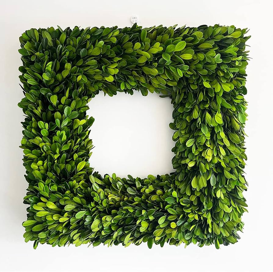 Perseved Natural Boxwood Wreath 18 inch Square Wreath Flourish Type Great Indoor Spring Summer Wr... | Amazon (US)