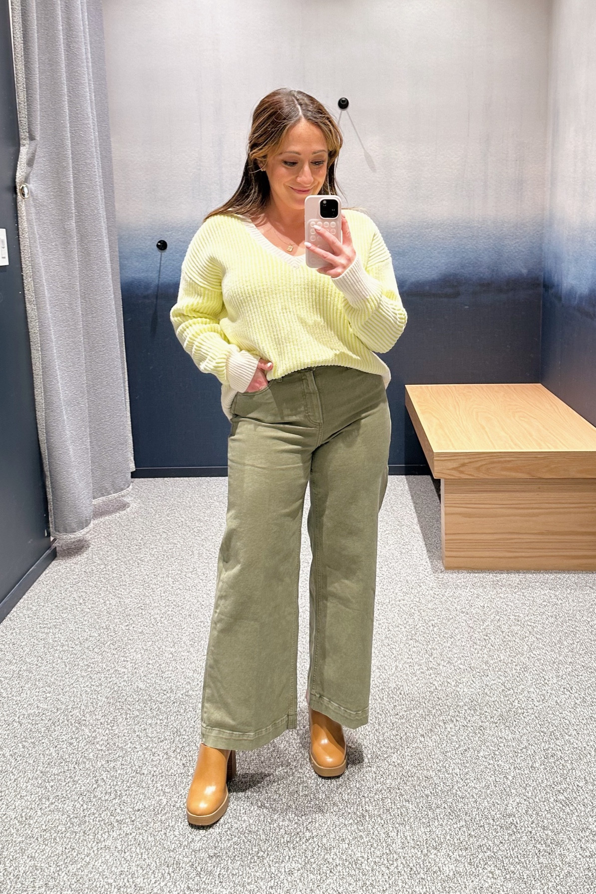 Wearing a Small in sweater
Wearing size 27 in pants 

#LTKGiftGuide #LTKworkwear #LTKstyletip