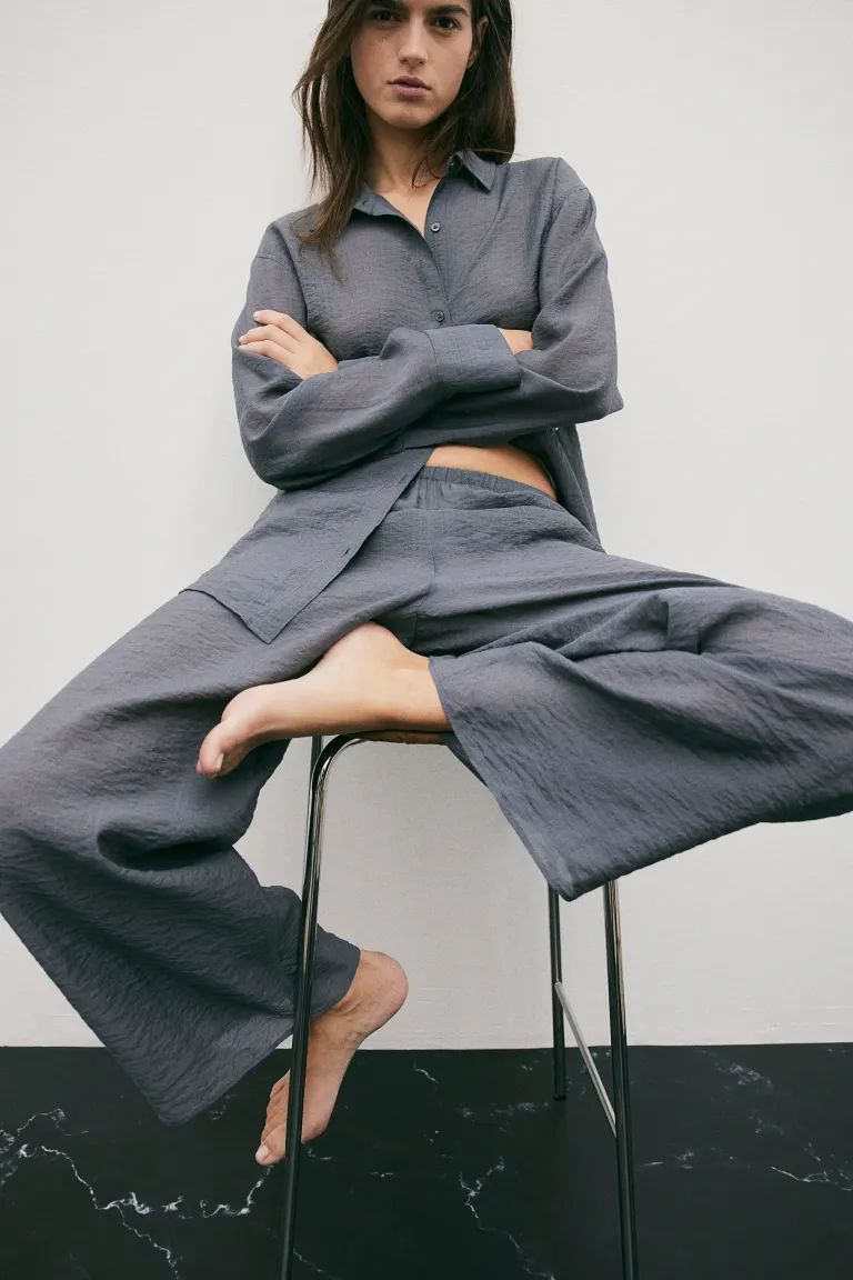Pajama Shirt and Pants - Dark gray - Ladies | H&M US | H&M (US + CA)