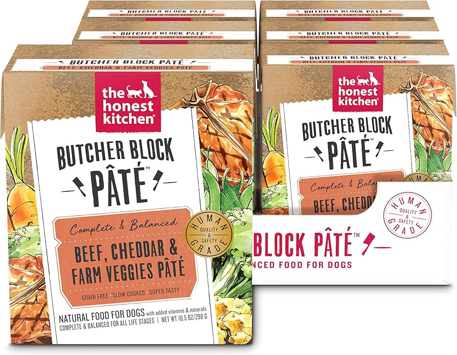 The Honest Kitchen Human Grade Butcher Block Pâté: Beef, Cheddar & Farm Veggies Wet Dog Food, 1... | Amazon (US)