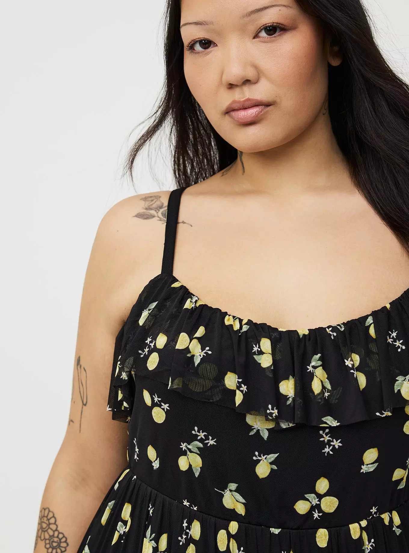 Mesh V-Neck Tiered Maxi Dress | Torrid (US & Canada)