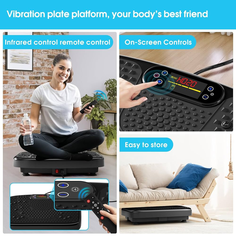 SoftGym Vibration Plate Exercise Machine for Lymphatic Drainage,Power Vibrate Stand Shake Board 4... | Amazon (US)