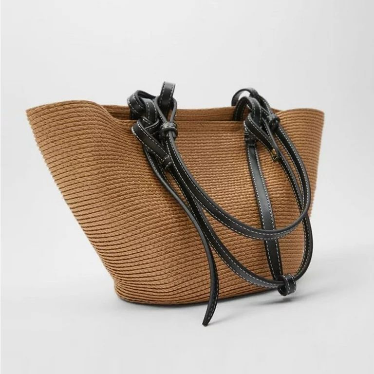 Straw Bag for Women, GMYLE Woven Straw Rattan Handbag Shoulder Crossbody Bag Tote Bucket Bag Larg... | Walmart (US)