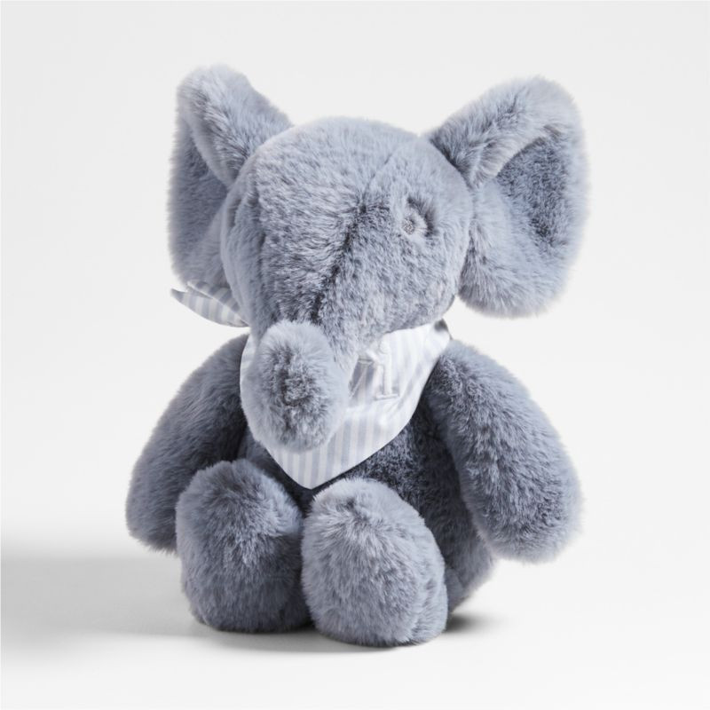 Crate Cuddlies Small Blue Elephant Kids Stuffed Animal + Reviews | Crate & Kids | Crate & Barrel