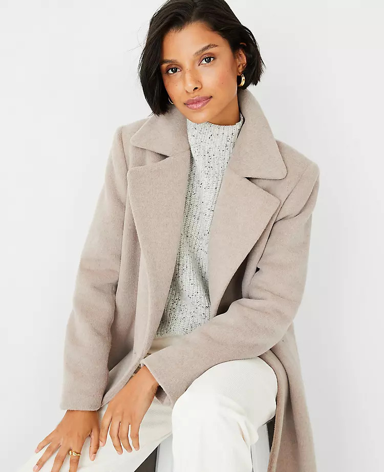 Wool Blend Double Breasted Coat | Ann Taylor (US)