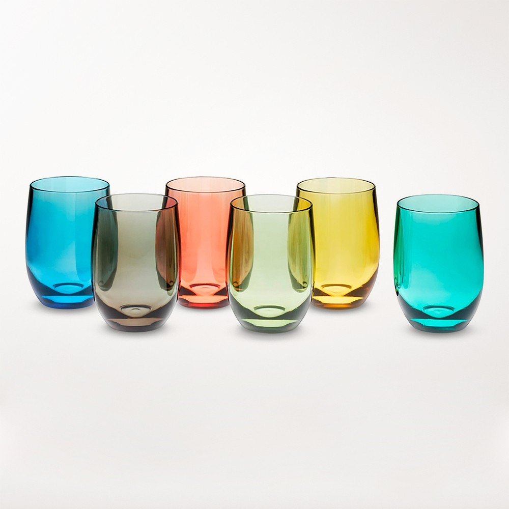 DuraClear® Tritan Multicolored Outdoor Stemless Wine Glasses, Set of 6 | Williams-Sonoma
