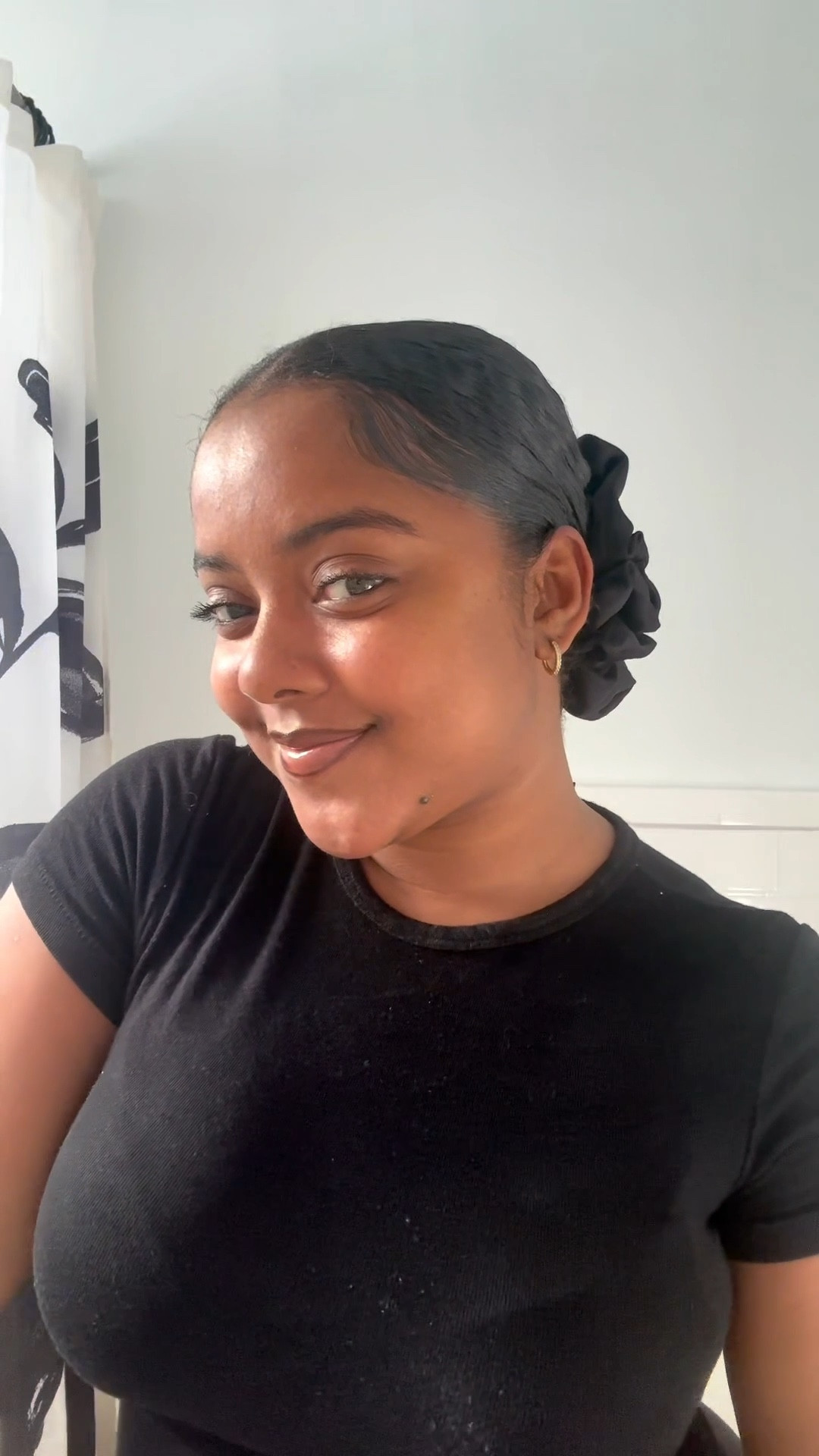 Slick back bun with oversized scrunchie. 

#LTKgrwm #LTKBeauty #LTKmorningroutine