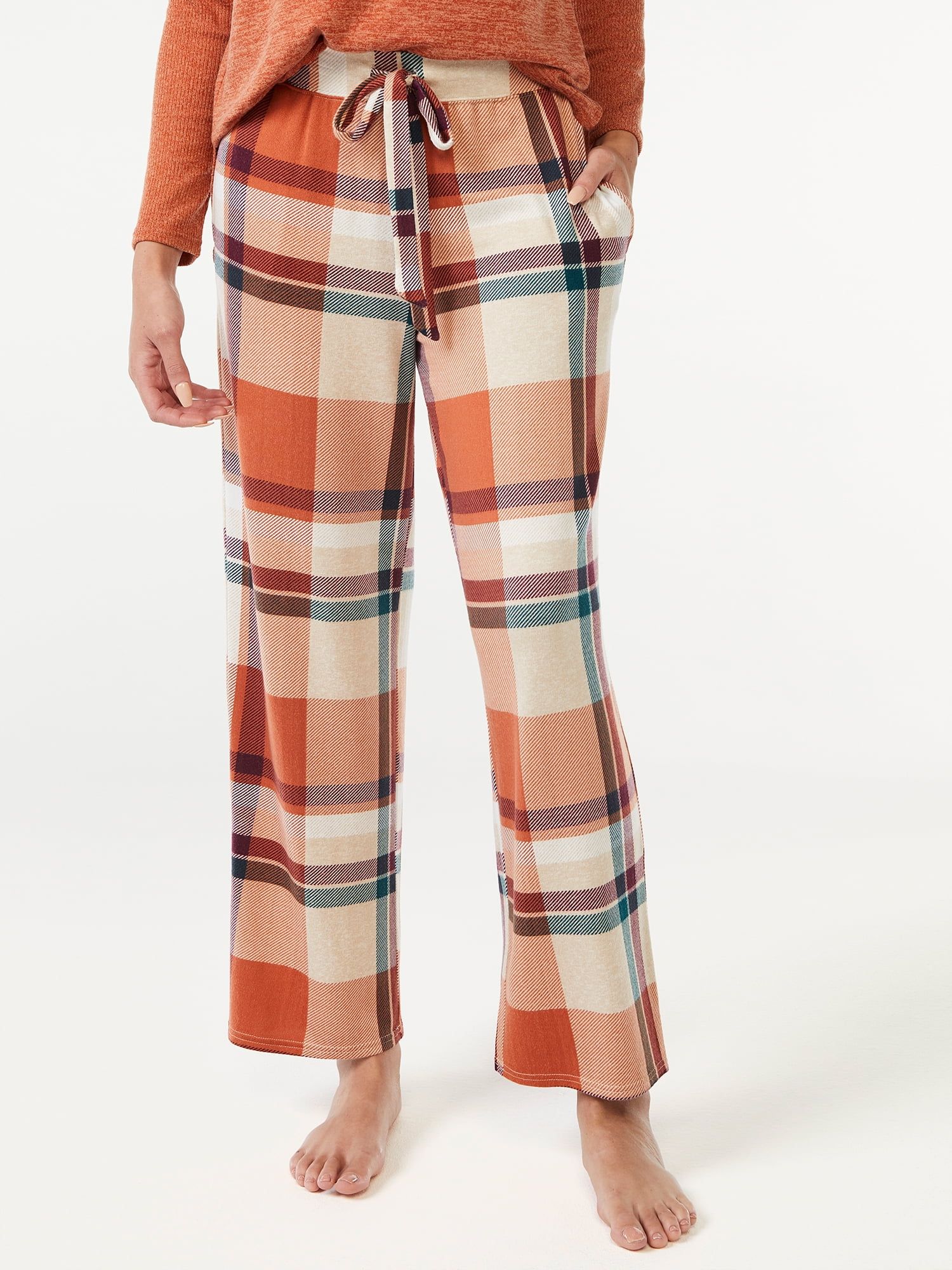 Joyspun Women's Hacci Knit Wide Leg Pajama Pants, Sizes to 3X | Walmart (US)