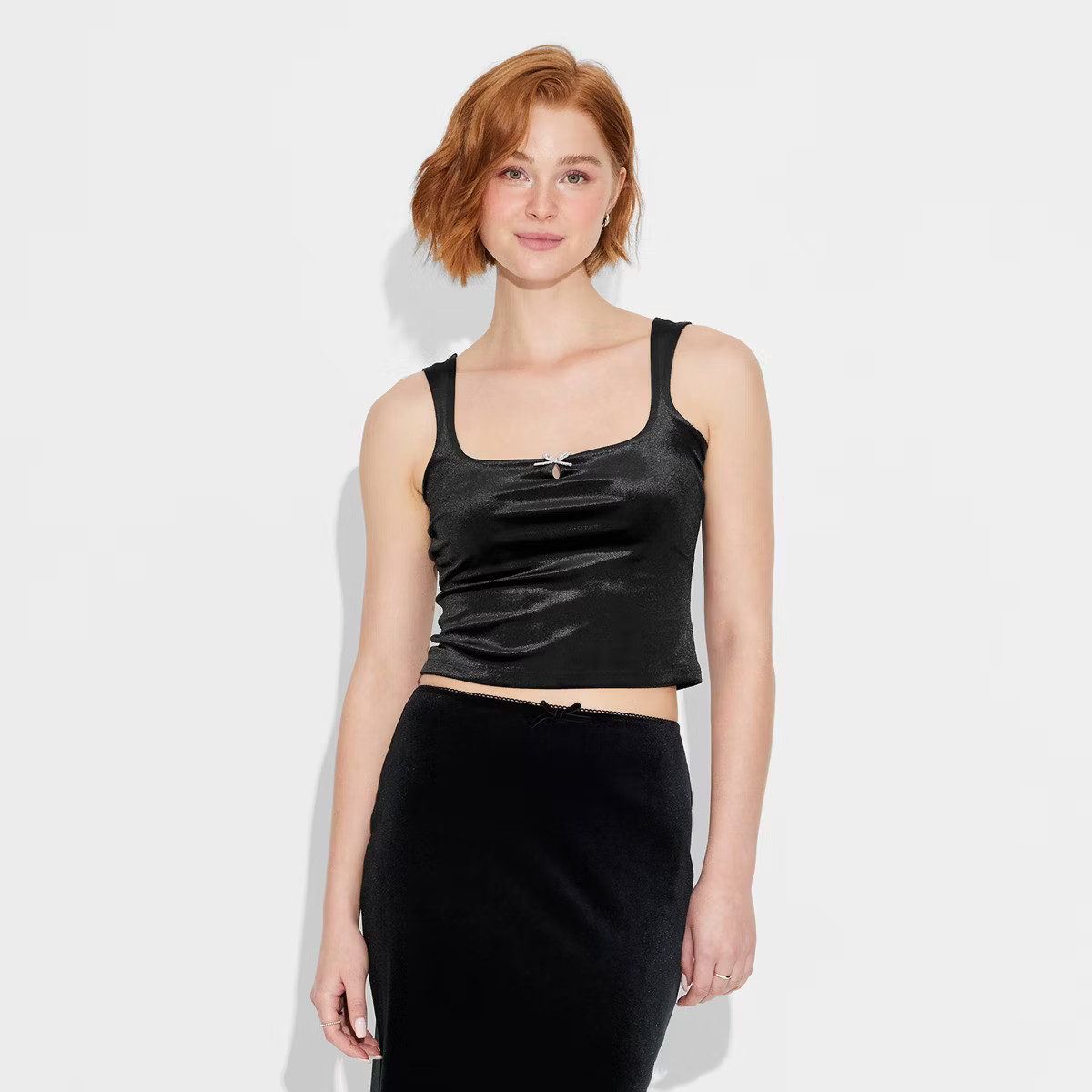 Women's Velour Tank Top - Wild Fable™ Black S | Target