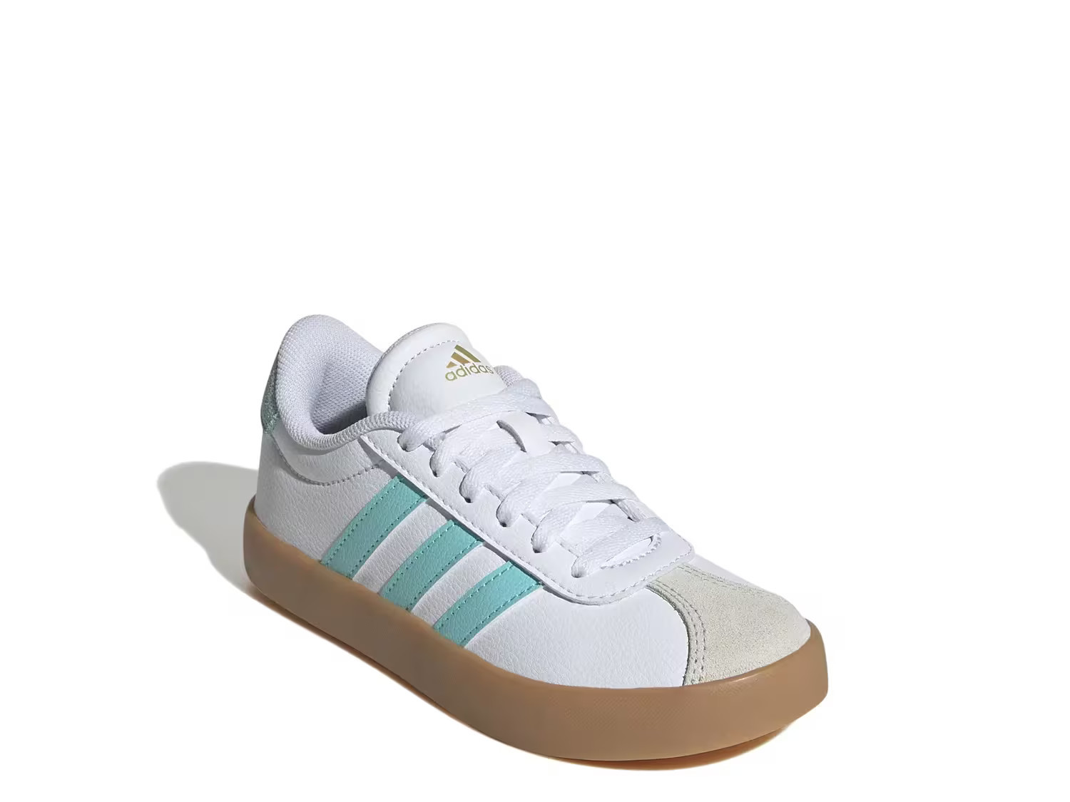 adidas VL Court 3.0 Sneaker Kids' | Girl's | White/Blue | Size 10.5 Toddler | Sneakers | Lace-Up | DSW