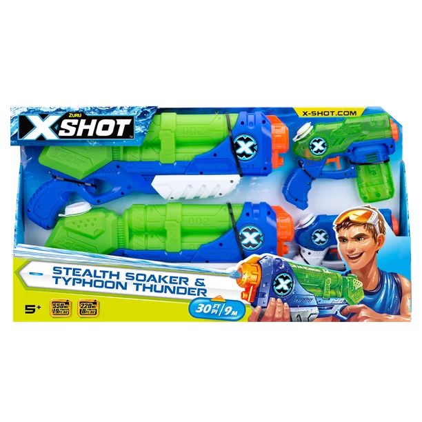 X-Shot Water Blaster Value Pack (Typhoon Thunder and Stealth Soaker) by ZURU | Walmart (US)