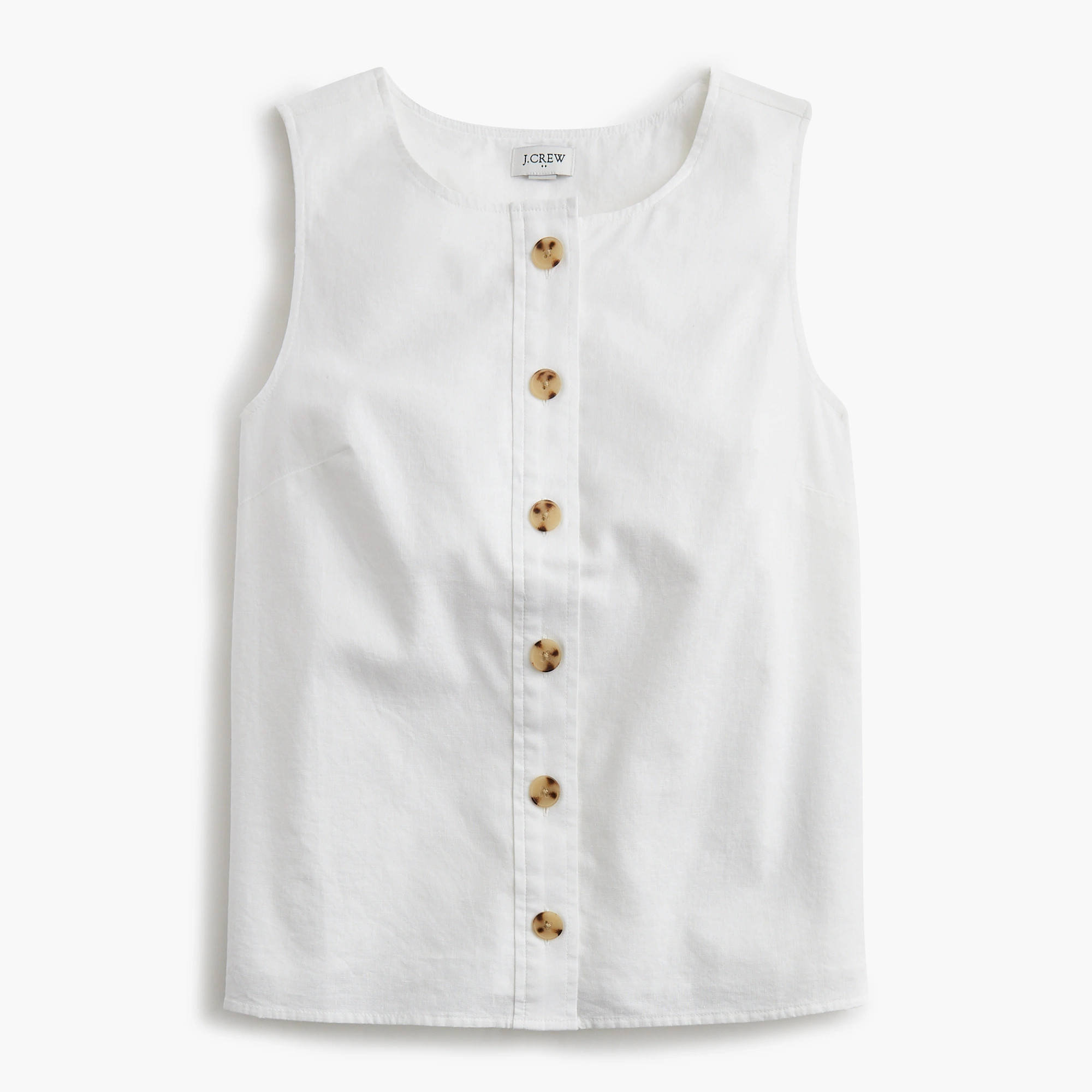 Linen-blend button-front shell | J.Crew Factory