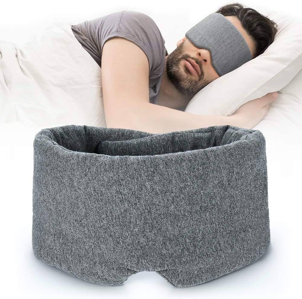 FRESHME Cotton Sleep Eye Mask for Women Men - 100% Blocking Light Travel Blindfold, Soft Zero Pre... | Amazon (US)