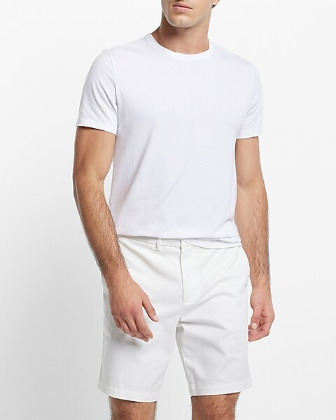 Solid 8" Hyper Stretch Chino Shorts | Express