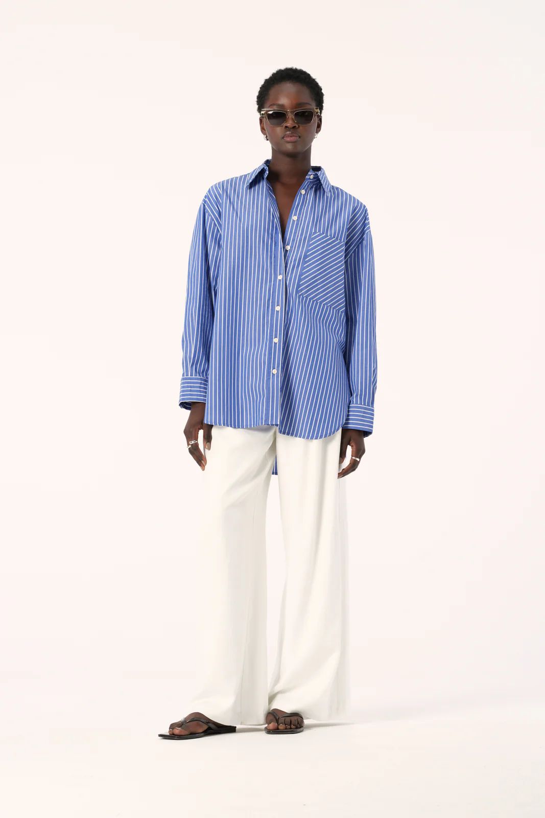 Madeira Shirt Blue/White Stripe | Elka Collective