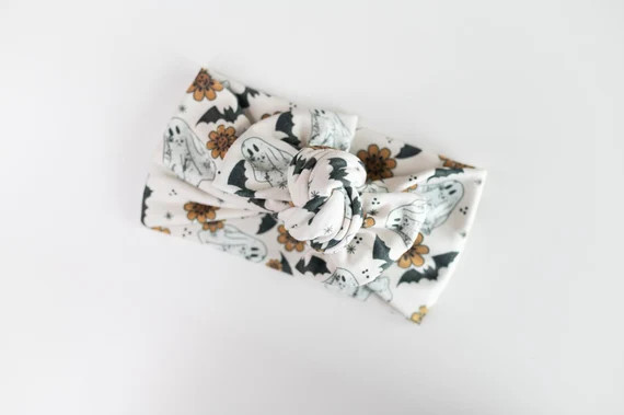 Halloween Baby Head Wrap Floral Ghost Girl Turban Tie-on - Etsy | Etsy (US)