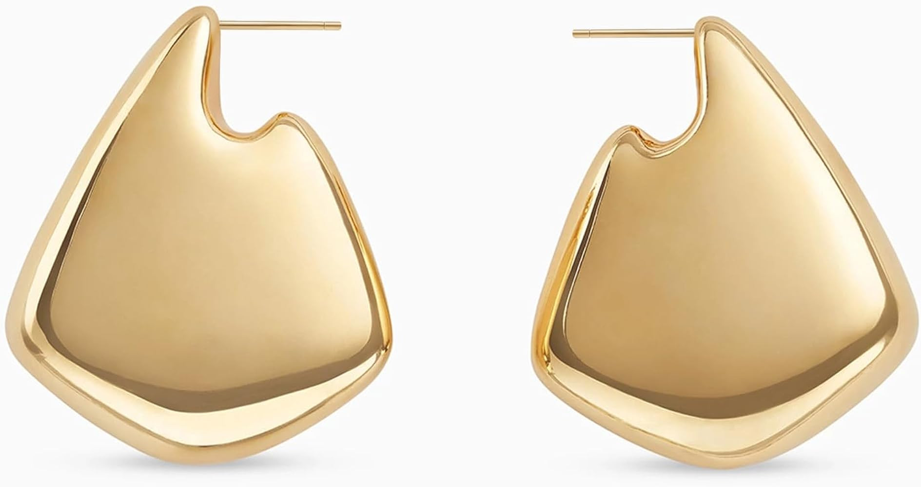 8YEARS Chunky Gold Hoop Earring for Women, 18K Gold Plated Lightweight Thick Hoops, Hypoallergeni... | Amazon (US)