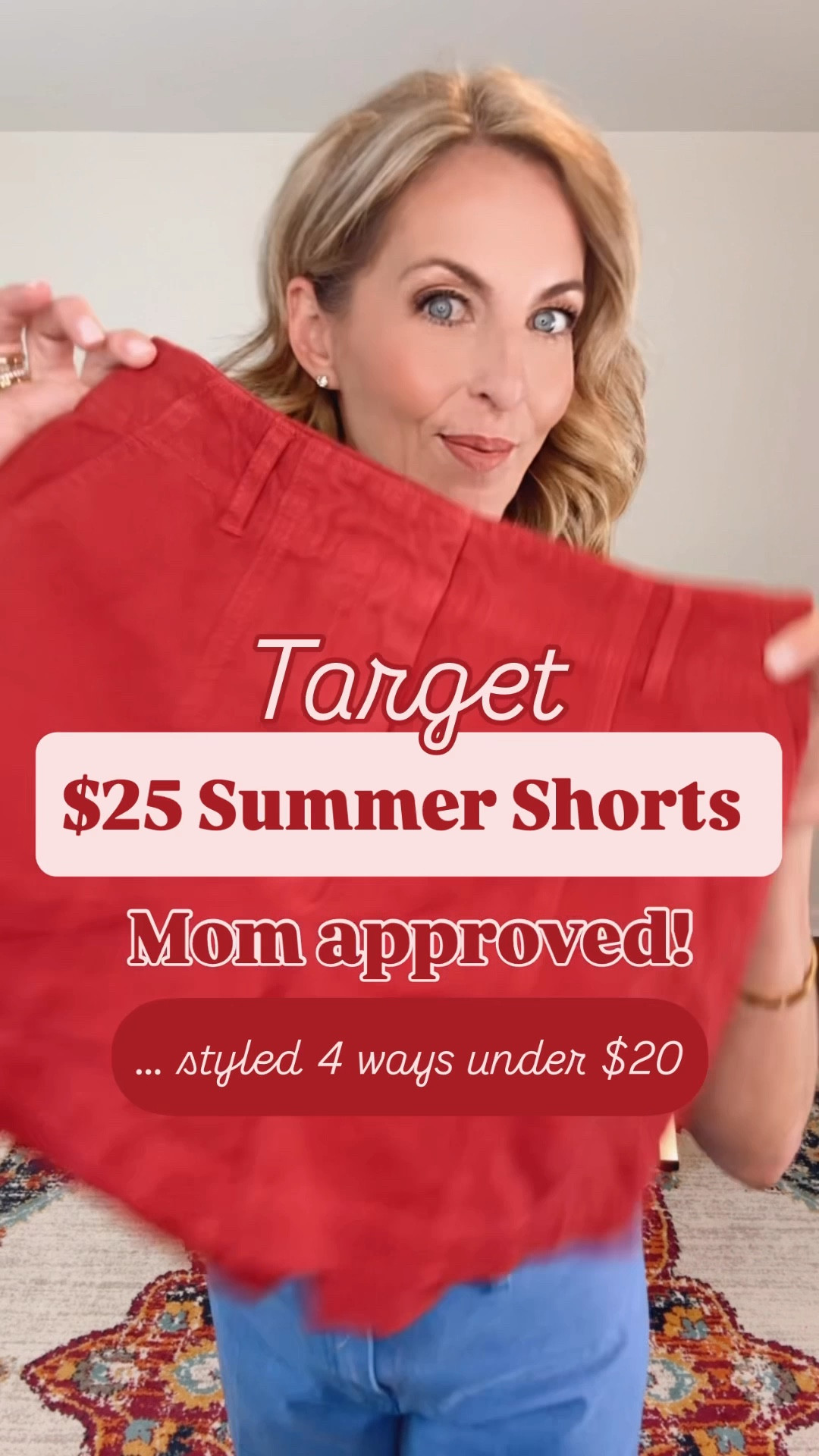 Like and Comment SHORTS to grab these $25 Mom Approved Target summer shorts- and I will send all the links right to your inbox! 

One pair of Target shorts—five outfits that feel like summer magic. ✨ Bonus top from Amazon not shown, but trust me, she’s cute too!

One pair of $25 Universal Thread shorts from Target styled four easy ways! These shorts come in 3 colors (wearing the red 🍒), and every single top here is from Target and under $20—plus I have a bonus Amazon top coming soon that completes the mix. 👀

These are the kind of summer staples that do it all: errands, vacation, backyard hangs, and beyond.

Outfit ideas:
	1.	Patriotic tank for July 4th 
	2.	Graphic tee for weekend errands
	3.	Black sleeveless top for dinner or casual Friday 
	4.	Breezy blouse for church, brunch, or coffee with a friend
    1. Denim top for a date night out! 

⸻
Target summer shorts, Universal Thread shorts, Target outfit ideas, affordable summer outfits, red shorts outfits, casual summer style, Target tops under $20, mix and match Target looks, over 40 summer fashion
-
-

#TargetStyle #TargetFinds #UniversalThread #SummerOutfits #TargetOutfits #AffordableStyle #RedShorts #Over40Style #MixAndMatchStyle #StyleOnABudget #LTKsummer #LTKunder50 #EverydayStyle #WeekendOutfits #FashionOver40


#LTKSeasonal #LTKOver40 #LTKSummerEdit

#LTKOver40 #LTKSeasonal #LTKSummerEdit