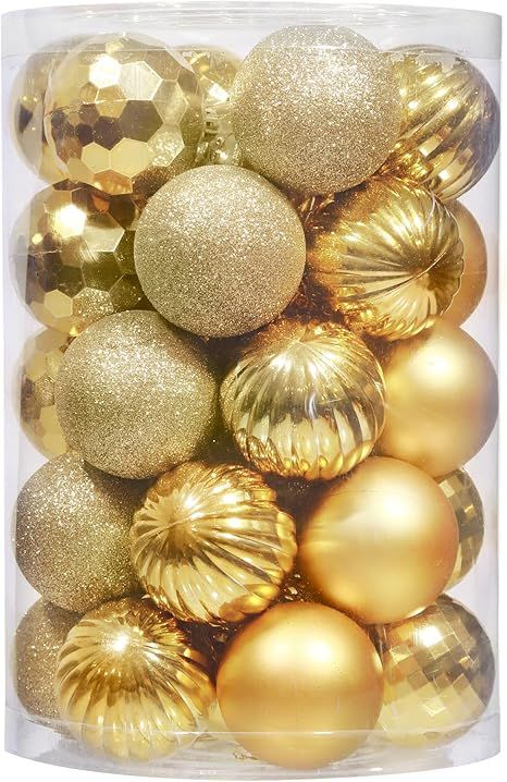 Upivitle 34Pcs Christmas Ball Ornaments Xmas Tree Decorations - Shatterproof Christmas Ornament B... | Amazon (US)