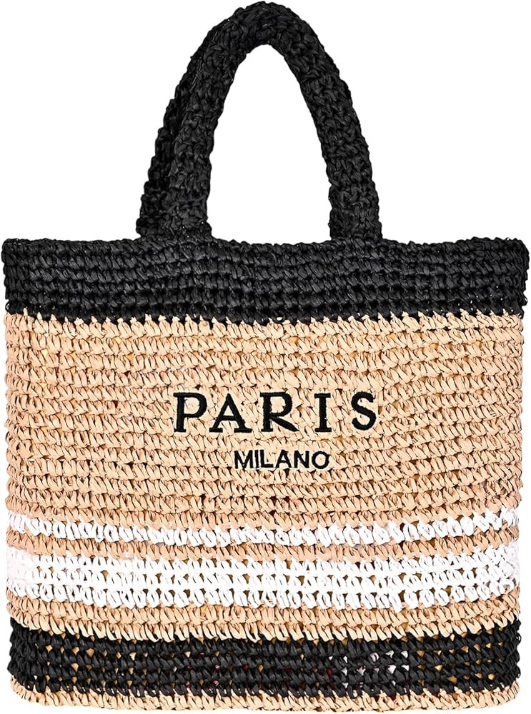 Large Straw Beach Bag for Women Summer Woven Shoulder Tote Bag Straw Purses and Handbags for Vaca... | Amazon (US)