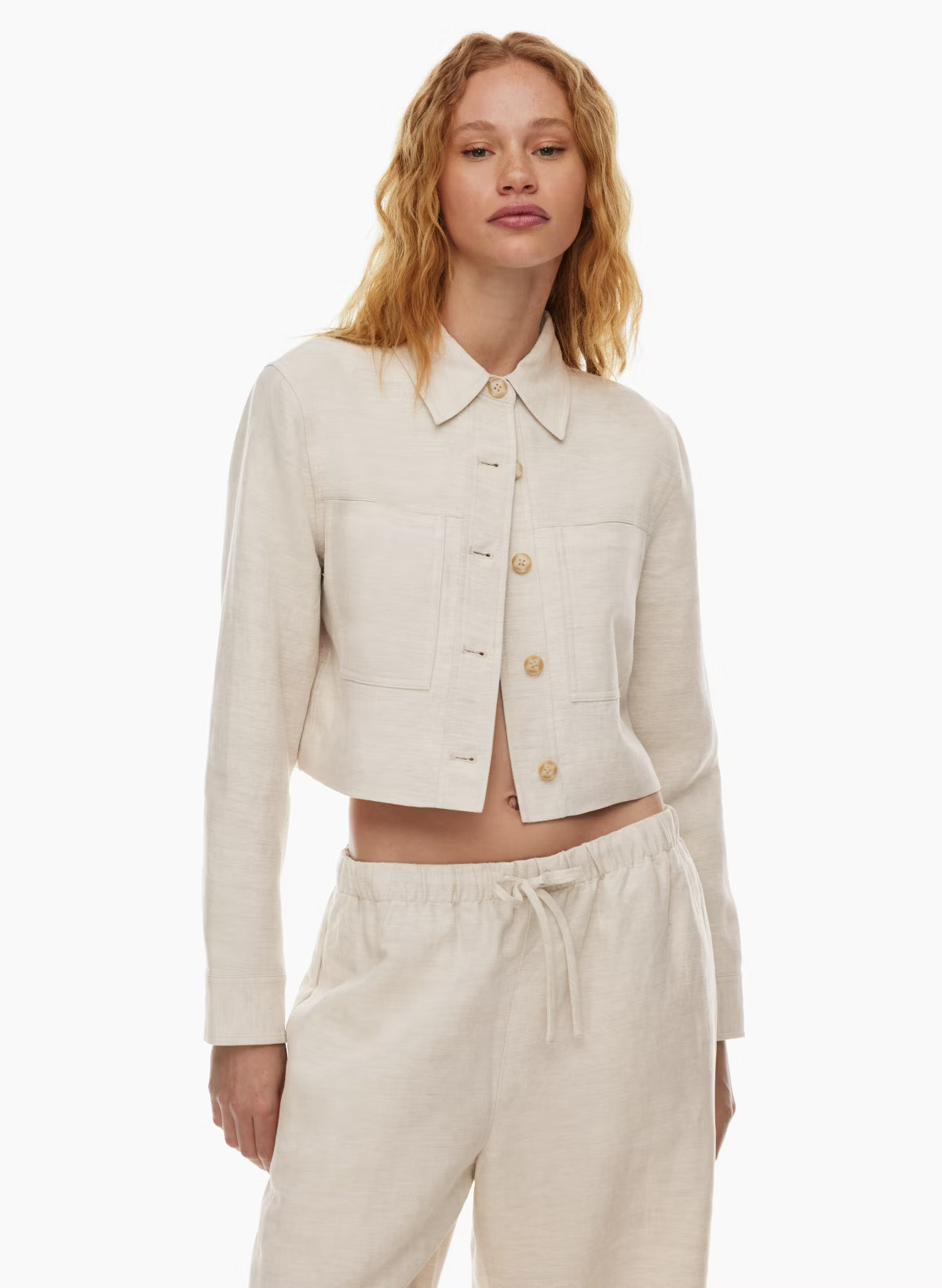 LITTLE CROPPED LINEN JACKET | Aritzia