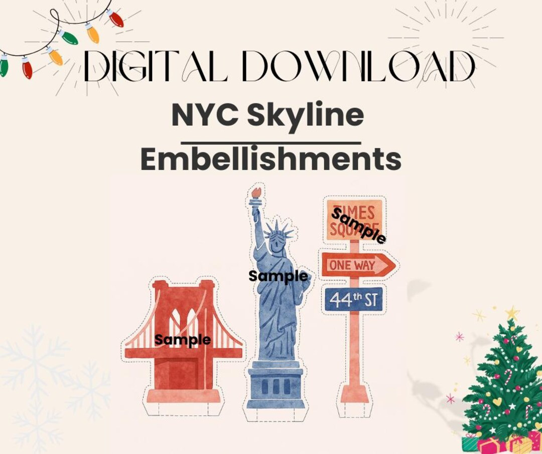 NYC Landmark Printable - Statue of Liberty, Bridge & Street Sign - Etsy | Etsy (US)