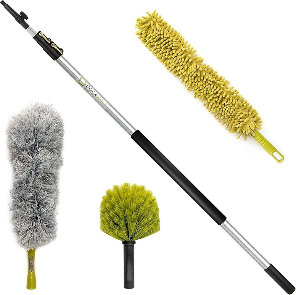 DOCAZOO, Microfiber Duster with Extension Pole - 5-12ft Up to 20ft Extendable Dusters - House Cle... | Amazon (US)