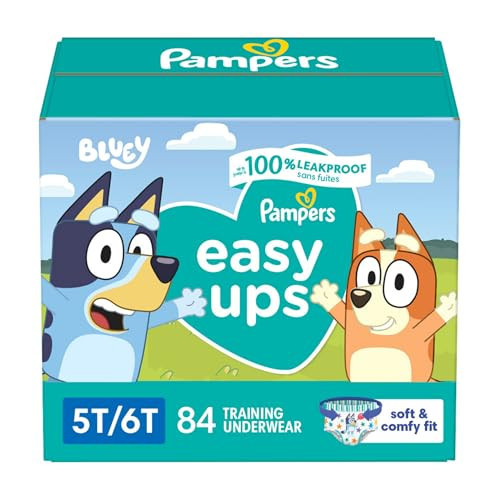Pampers Training Pants - Easy Ups Boys & Girls Bluey - Size 5T-6T, 84 Count, Children's Potty Underwear (Packaging May Vary) | Amazon (US)