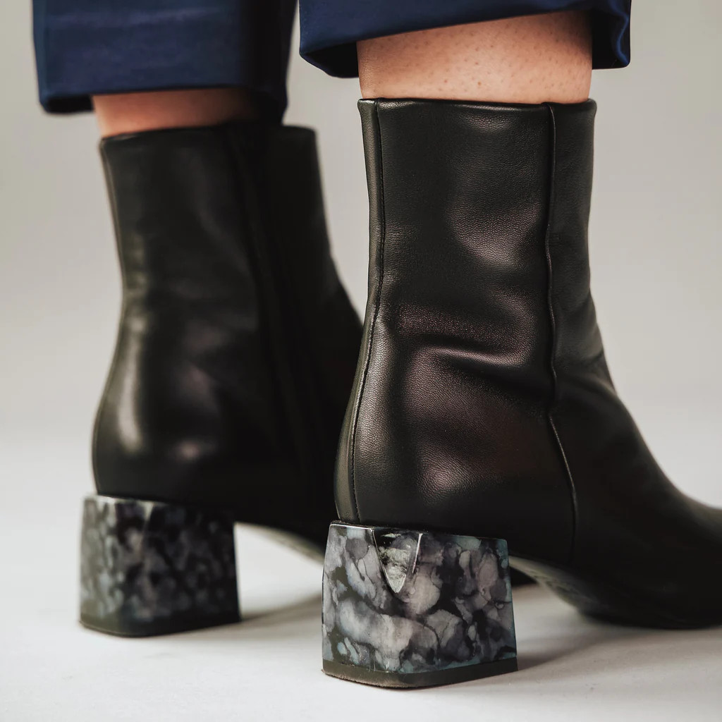 The On Point Boot Black Marble | Poppy Barley