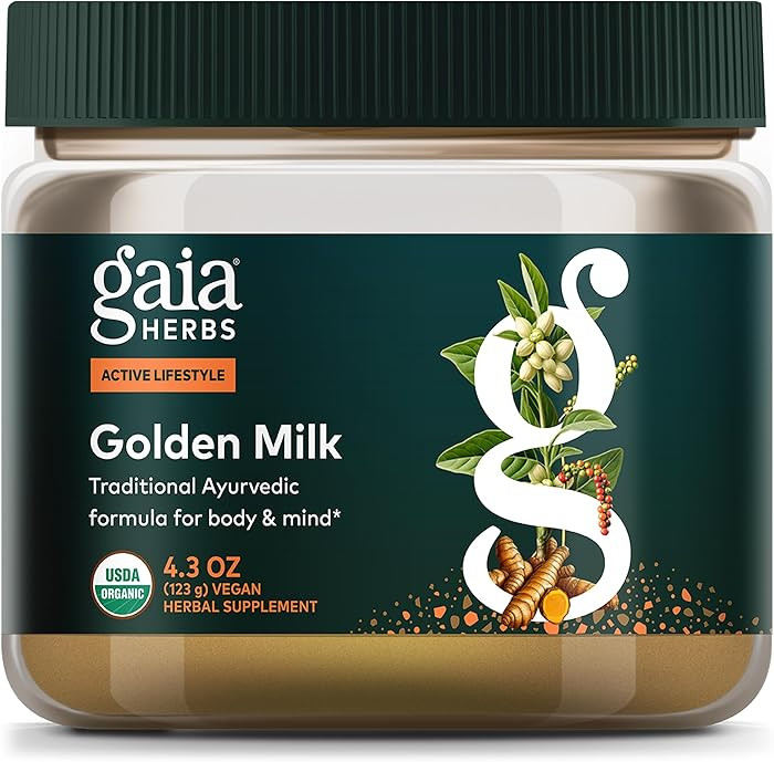 Gaia Herbs Golden Milk Supplement Powder - Made with Organic Turmeric Curcumin, Black Pepper, Ash... | Amazon (US)