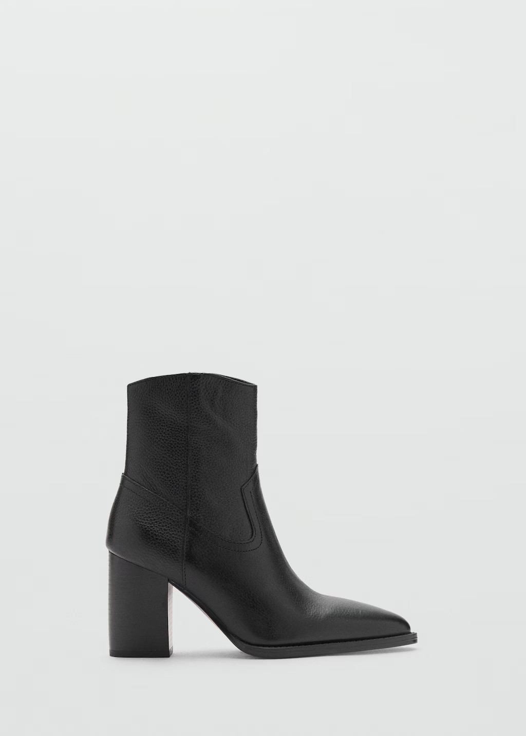 Leather pointed ankle boots | Mango (US/MX/AU)