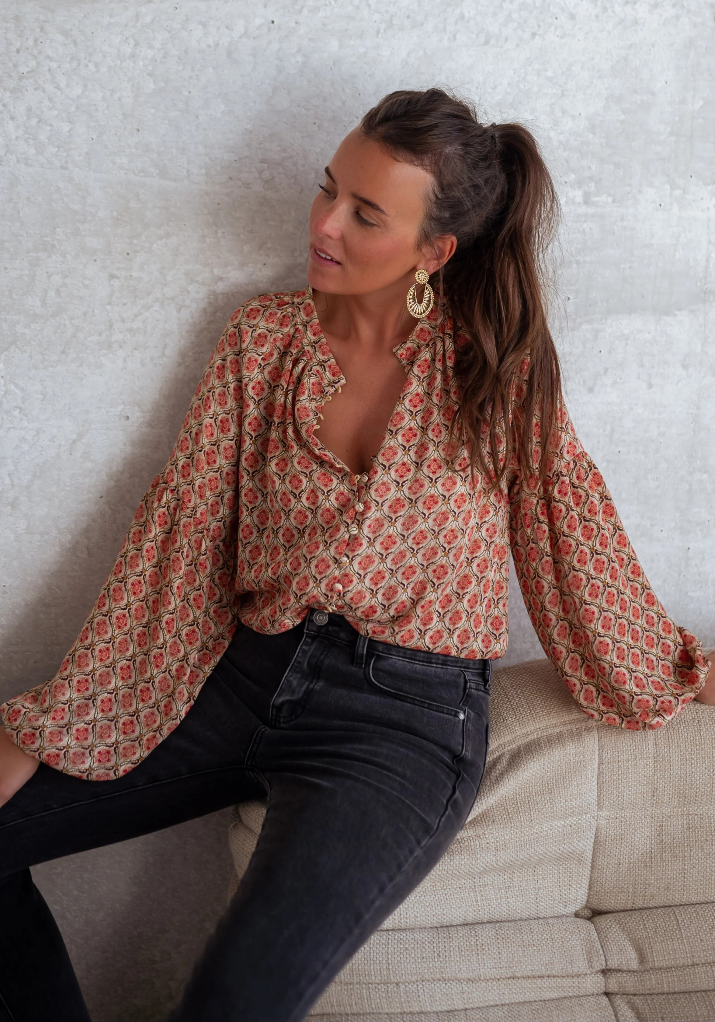 Patterned Tiffany Blouse | Easy Clothes