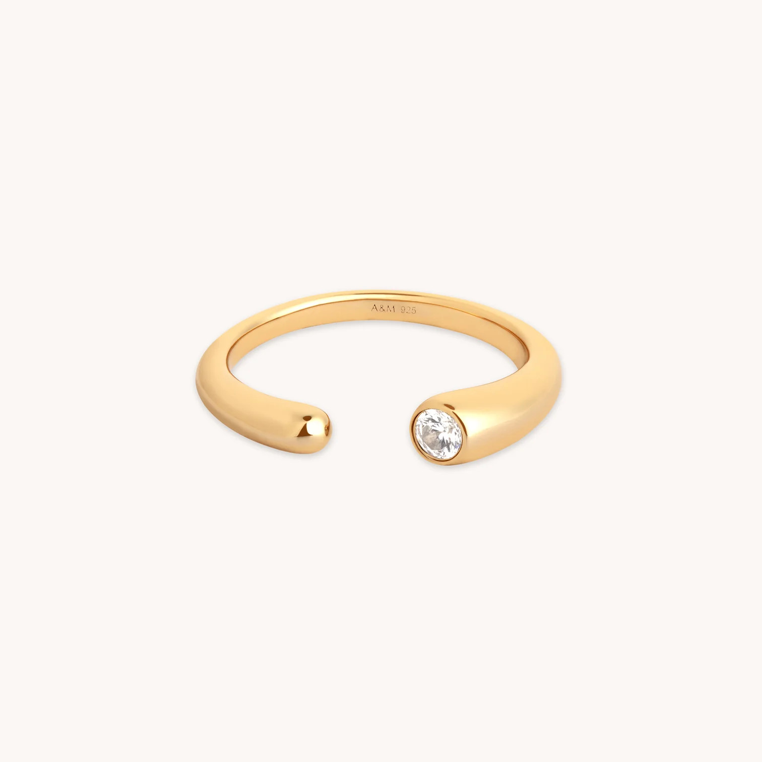 Gleam Crystal Gold Open Ring | Astrid & Miyu Rings | Astrid and Miyu