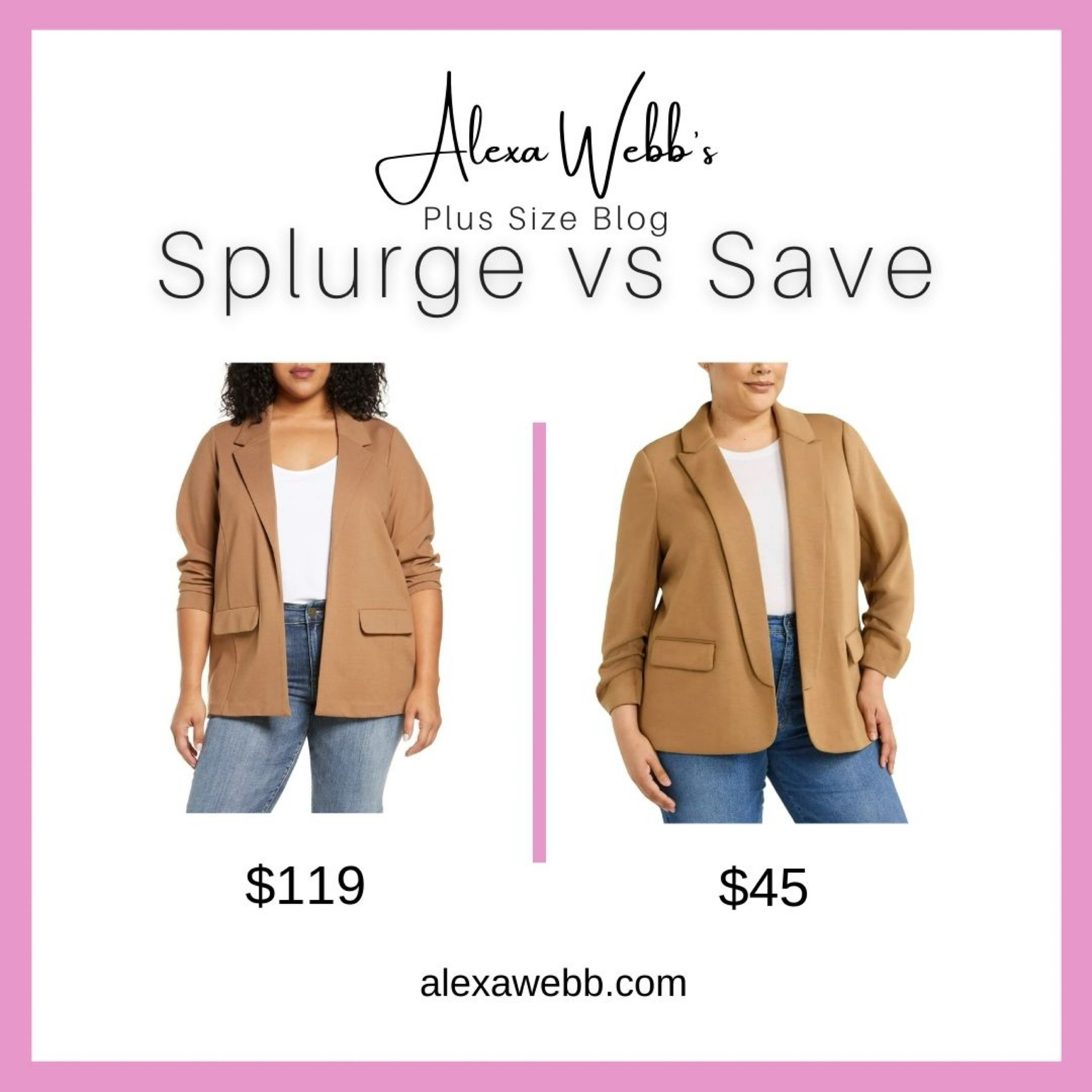 Tan Plus Size Blazer - Splurge vs Save by Alexa Webb #plussize

#LTKPlusSize #LTKStyleTip #LTKOver40