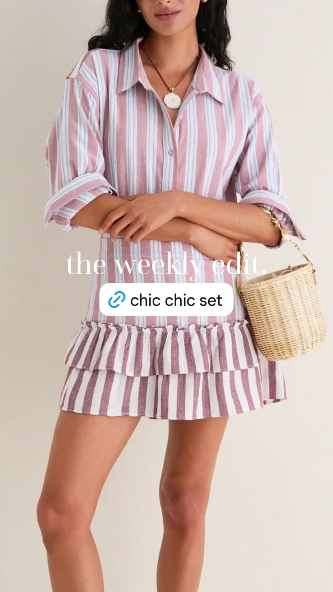 this stripe set is chic chic chic 💫 perfect for happy hour and a must go take on vacation! Pair with your favorite kitten heels and woven accessories!

#LTKSeasonal