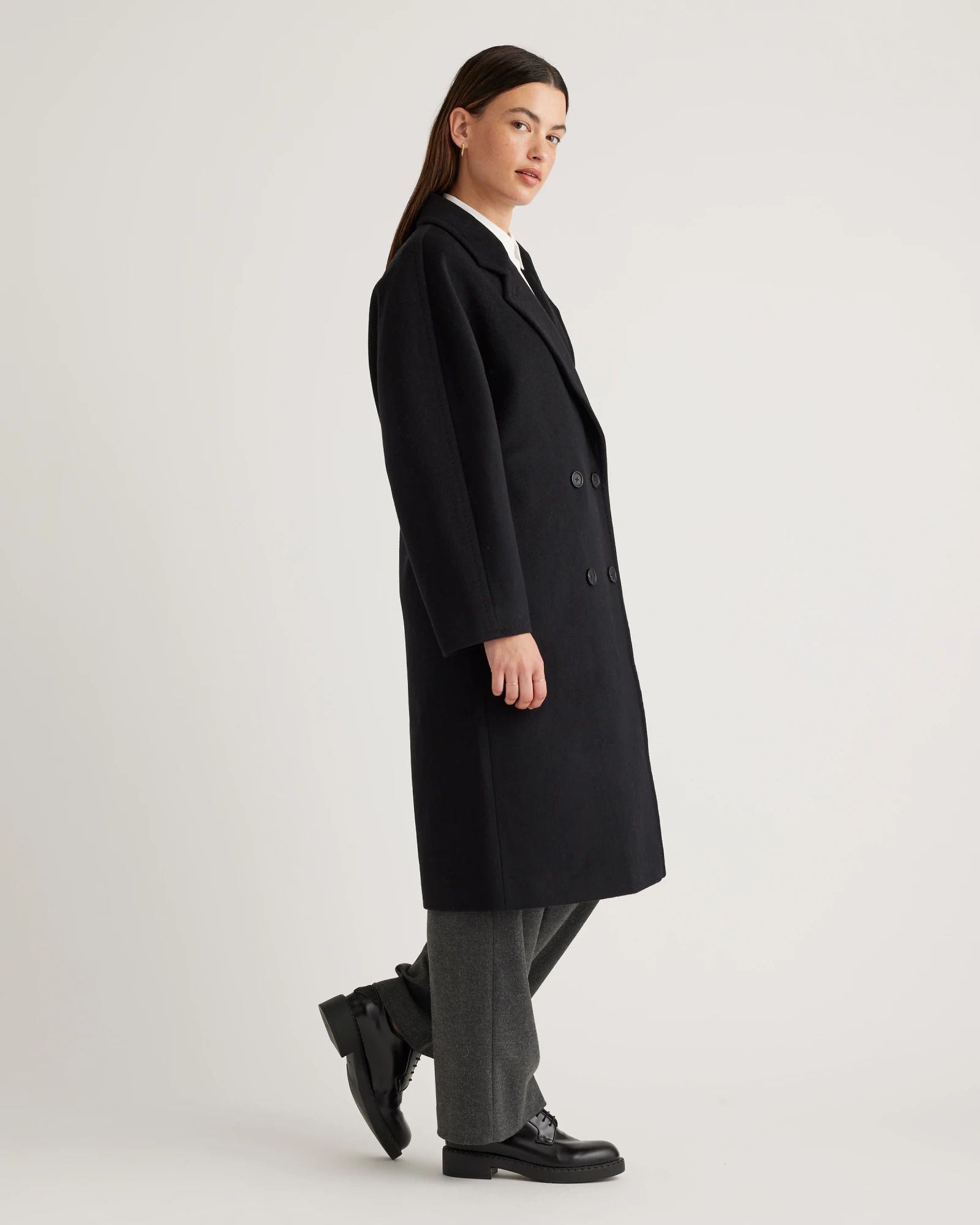 Italian Wool Double-Breasted Slouch Coat | Quince