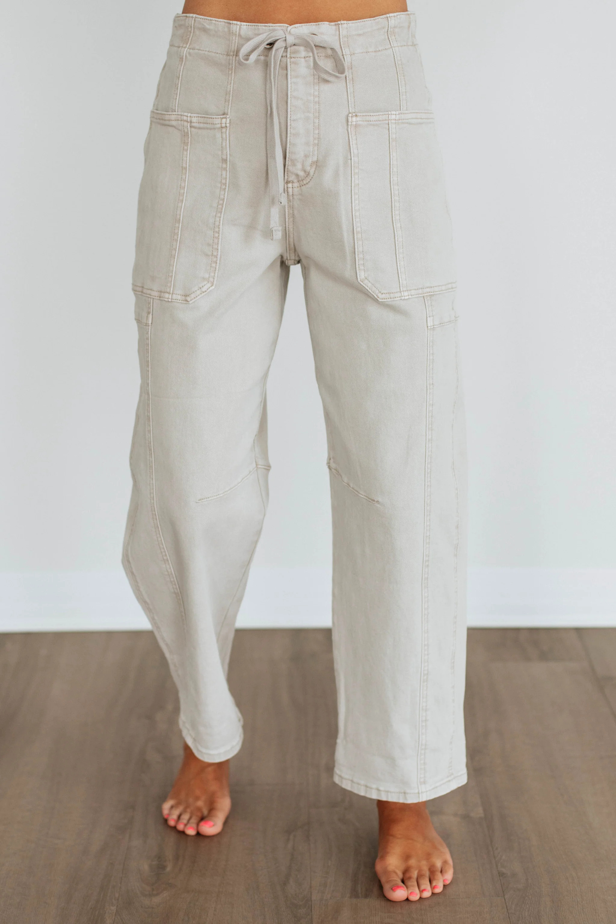 Kodi Risen Cargo Jeans - Almond | Wild Oak Boutique