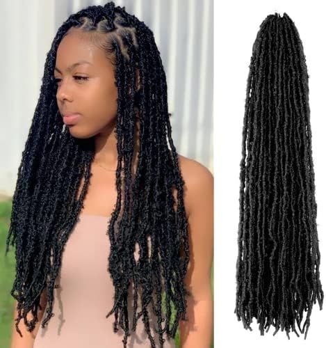Niseyo Nu Butterfly Locs Crochet Hair 24 Inch 8 Packs Light Weight & Soft Distressed New Faux Locs P | Amazon (US)