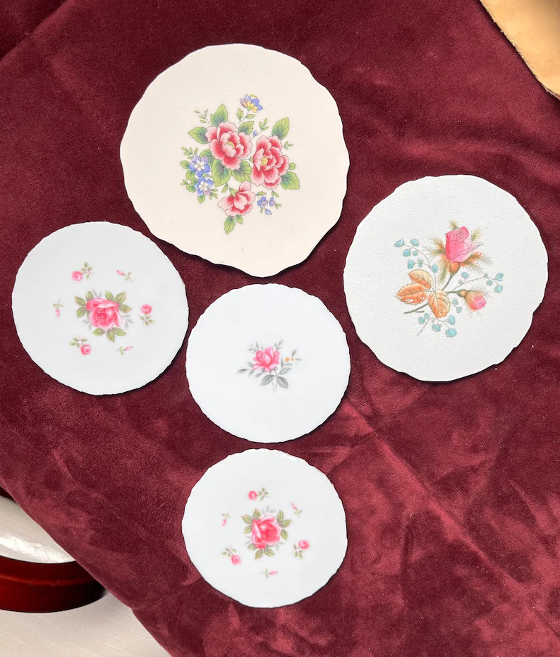 5 Floral Ceramic Plate Focals Mosaic - Etsy | Etsy (US)