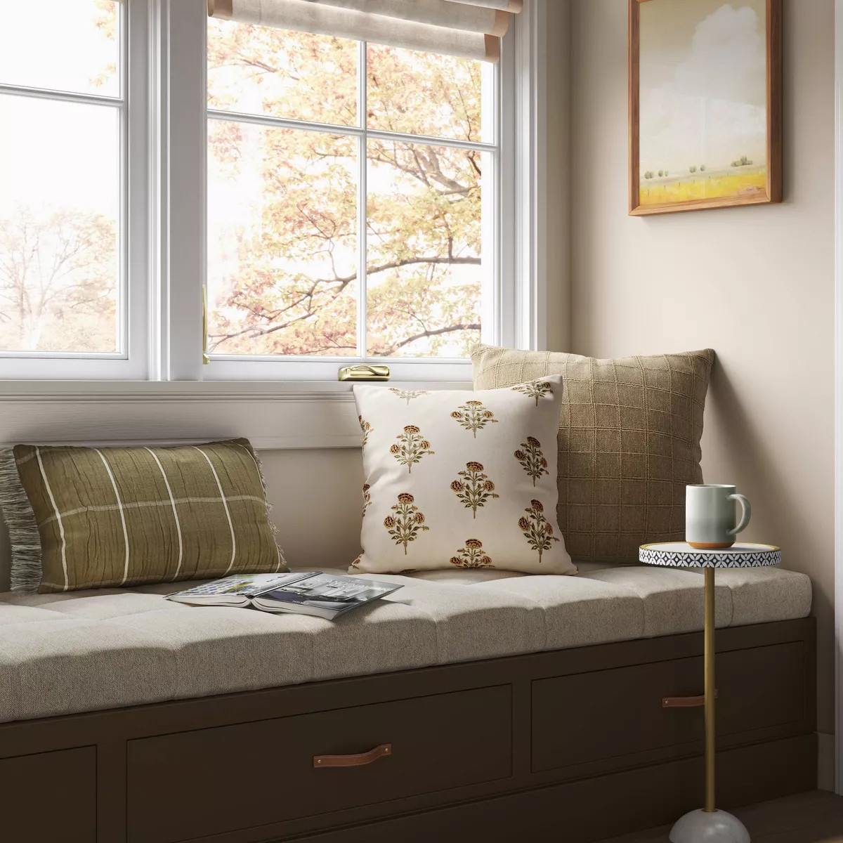 Woven Washed Windowpane Throw Pillow - Threshold™ | Target