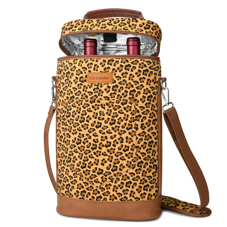 Tirrinia 2 Bottle Wine Gift Tote Carrier - Leakproof & Insulated Padded Versatile Wine Cooler Bag... | Amazon (US)