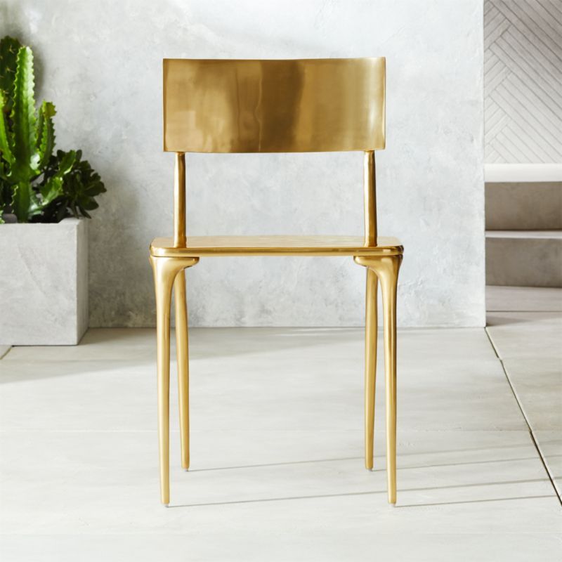 Oro Gold Outdoor Dining Chair + Reviews | CB2 | CB2