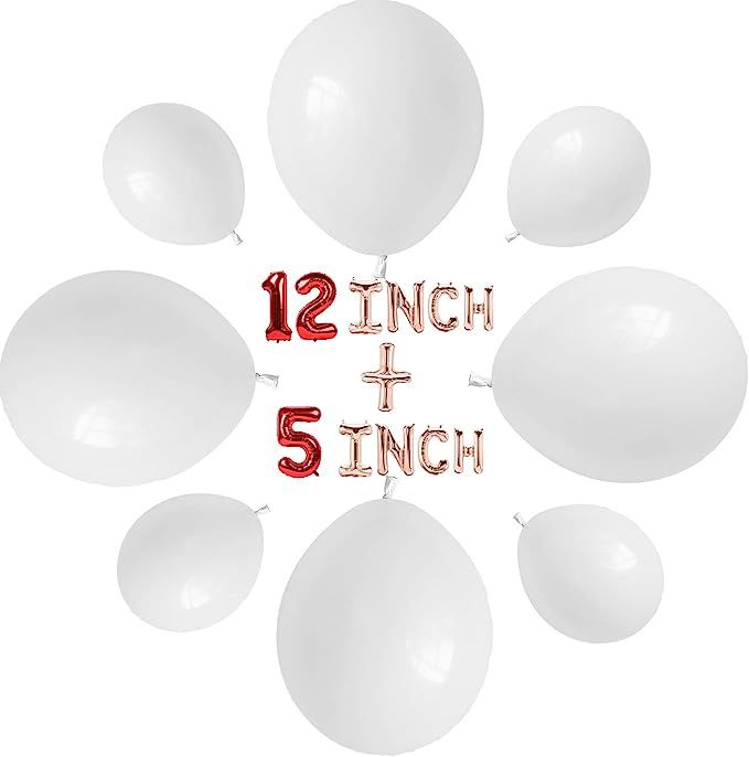 70 Pack White Party Balloons 12inch+5inch Latex Balloons Set Birthday Helium Balloons | Amazon (US)