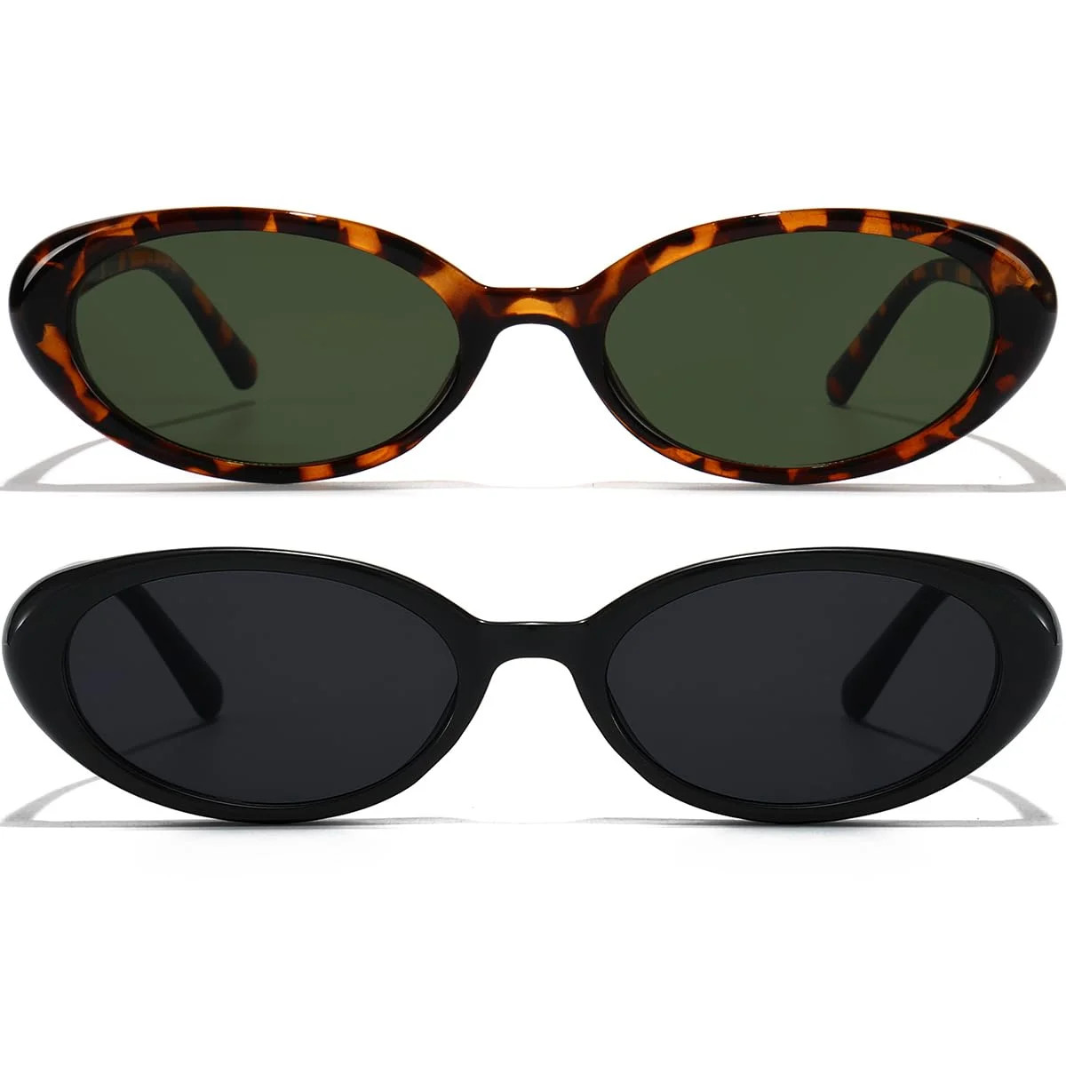 LOOIKOOS Retro Oval Sunglasses for Women,2  Pack Sunglasses Womens Trendy Vintage Shades Classic | Walmart (US)