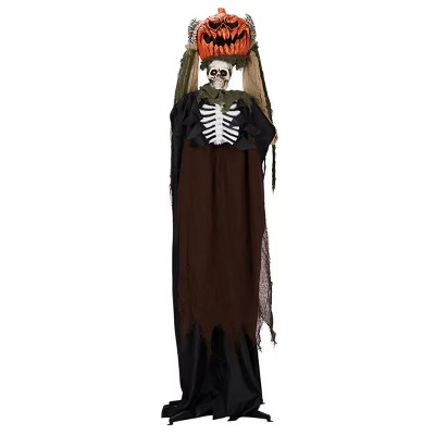 Racxily 5.6ft Halloween Decorations Outdoor Life Size Animatronics Ghost with Pumpkin Head, Sound-Actived Party Decor with Creepy Sound | Target