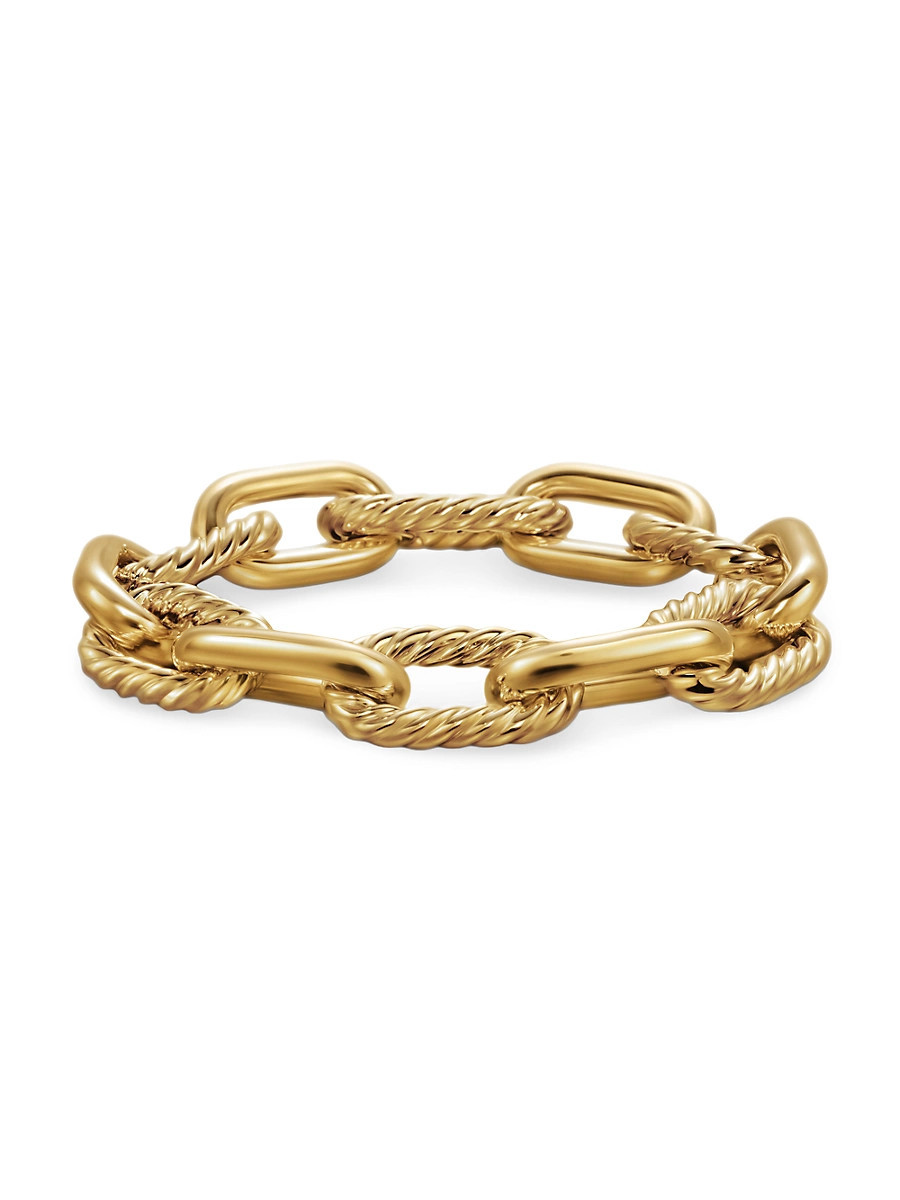 Women's DY Madison Chain Bracelet in 18K Yellow Gold, 13.5MM - Gold - Size Large | Saks Fifth Avenue