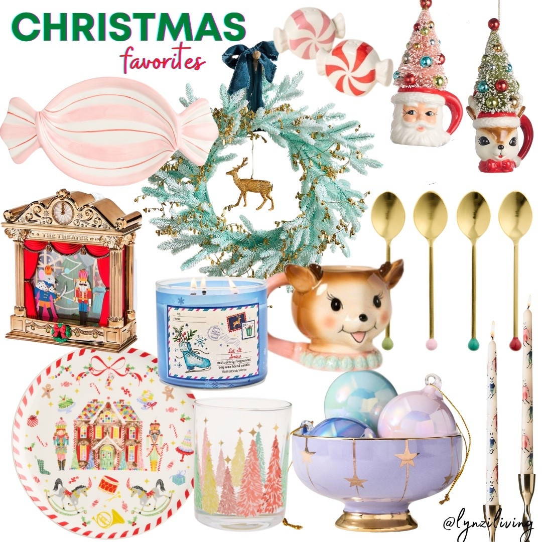 Christmas Favorites 

Christmas decor 2025, Christmas decorations 2025, Christmas home decor 2025, holiday home decor 2025, holiday decorations 2025, holiday decor 2025, Christmas candy dish, peppermint candy dish, Christmas nightlight, nutcracker nightlight, Christmas serving plate, Nutcracker plate, Christmas drinkware, holiday drinkware, Christmas candle, Christmas bowl, celestial bowl, Christmas taper candles, skiing taper candles, Christmas mug, reindeer mug, Christmas servingware, gold spoons, Christmas wreath, mint wreath, mid-century modern Christmas, mid-century Christmas, peppermint salt and pepper shakers, Christmas salt and pepper shakers, Christmas ornaments, retro Christmas ornaments

#LTKHome #LTKFindsUnder100 #LTKHoliday