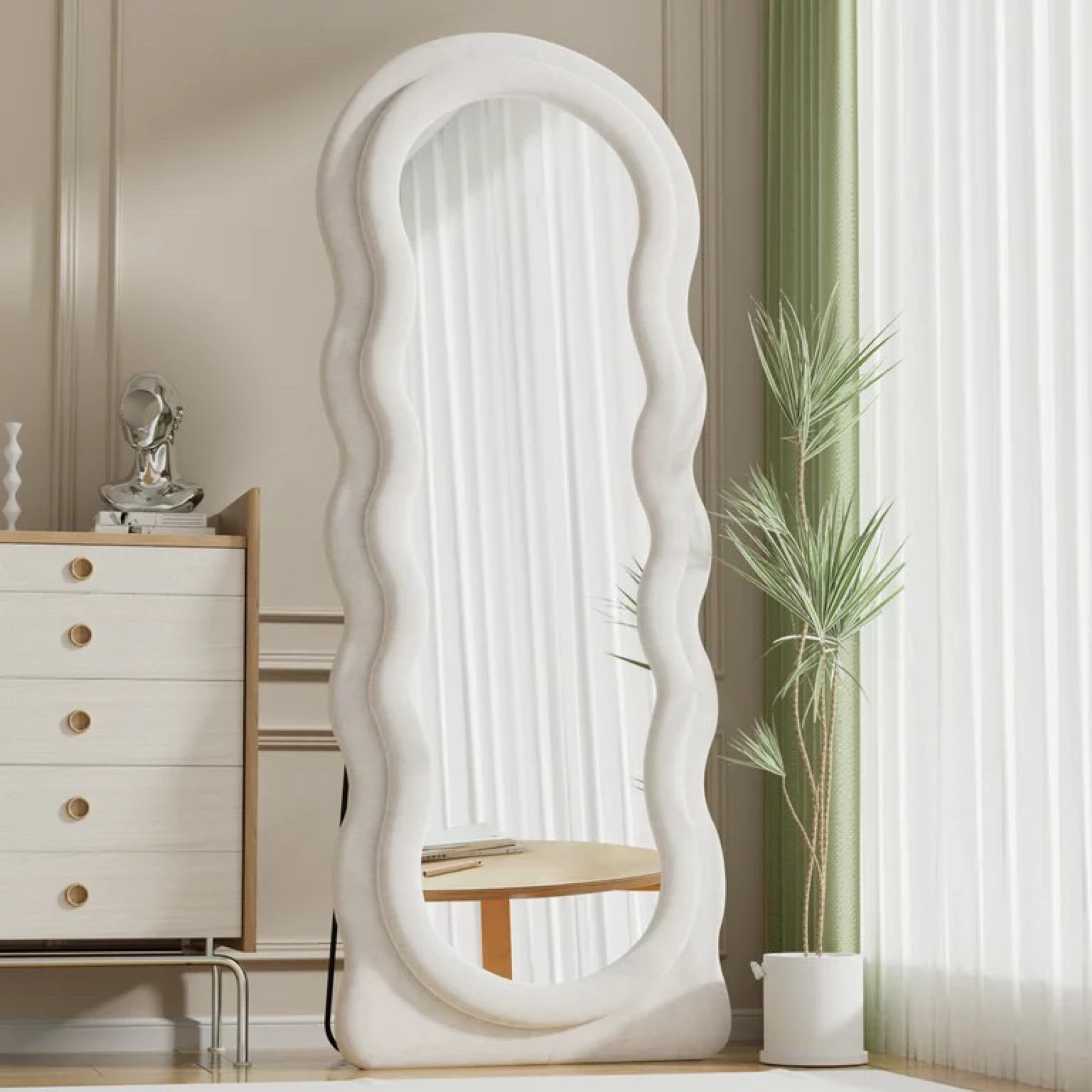 Walmart Home Decor, Home Decor for less, trendy mirror, wavy mirror, white floor length mirror, Pinterest home decor, Walmart affordable home decor, back to school, dorm room decor

#LTKhome #LTKFind #LTKBacktoSchool