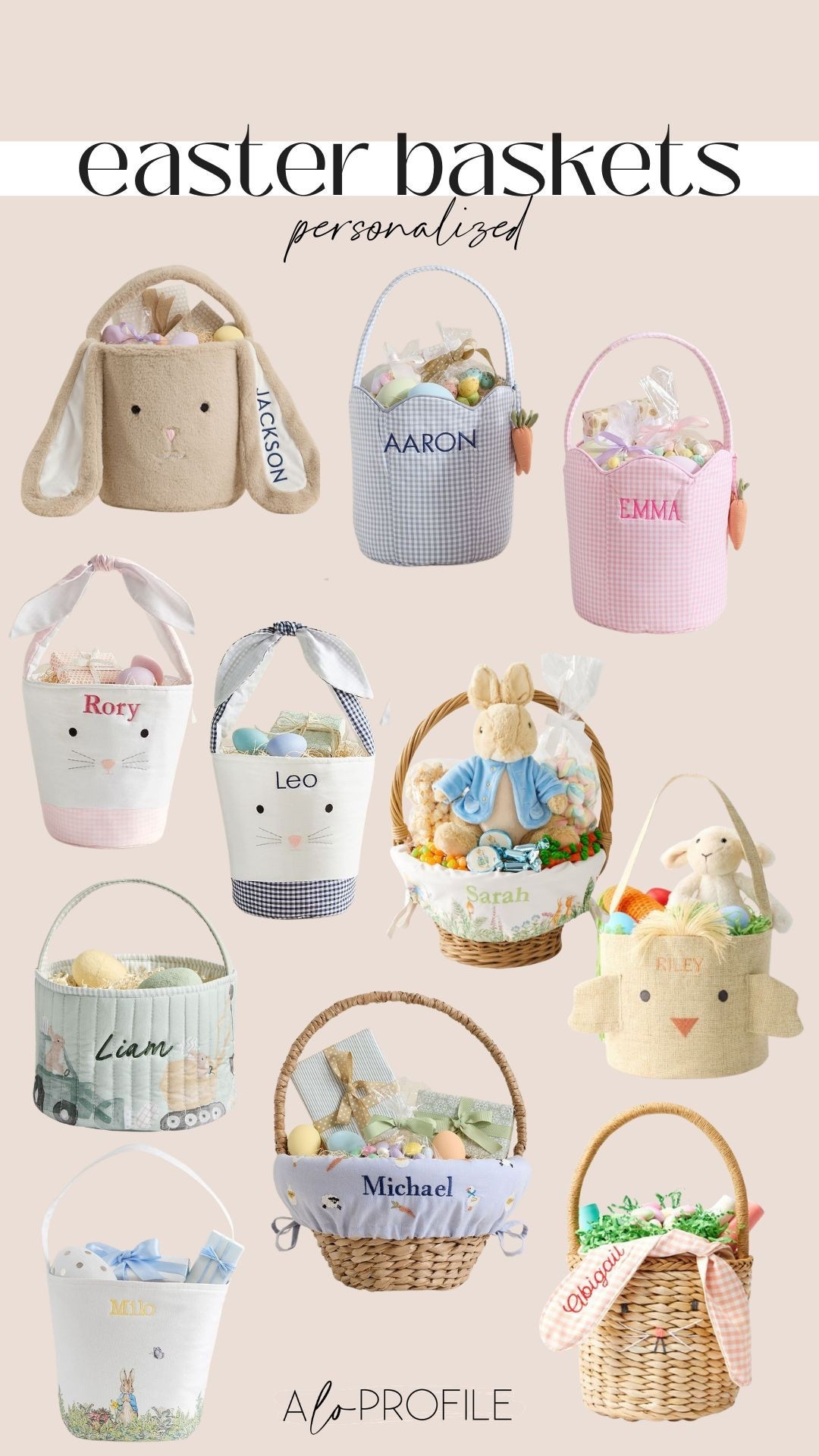 Personalized Easter Baskets for Kids // Easter, Easter basket, Easter baskets for kids, kids Easter baskets, Easter decor, Easter basket ideas, Easter baskets for boys, Easter baskets for girls