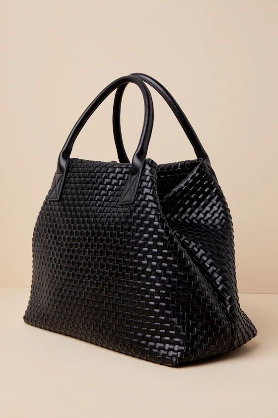 Big Time Moves Black Woven Oversized Tote Bag | Lulus